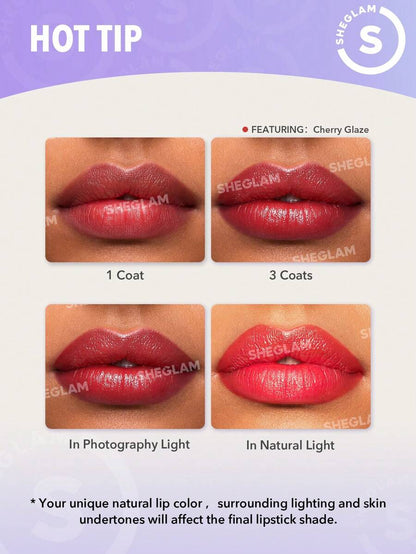 SHEGLAM Tinted Lipstick & Liner Duo – 2-in-1 Glossy Lip Combo