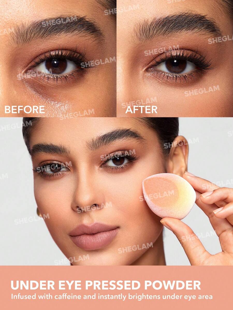 SHEGLAM 2-in-1 Pink Setting Powder Duo – Brightening Under Eye & Face Powder