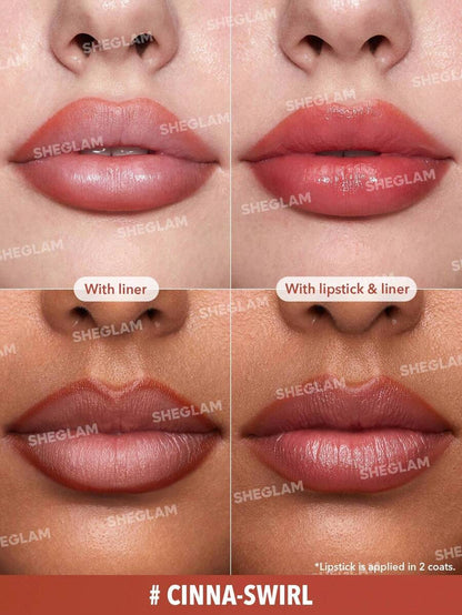 SHEGLAM Tinted Lipstick & Liner Duo – 2-in-1 Glossy Lip Combo