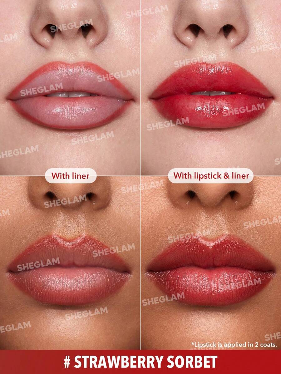 SHEGLAM Tinted Lipstick & Liner Duo – 2-in-1 Glossy Lip Combo
