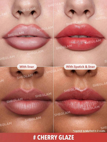 SHEGLAM Tinted Lipstick & Liner Duo – 2-in-1 Glossy Lip Combo