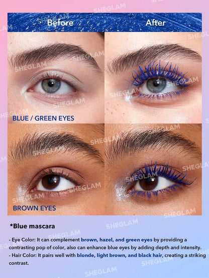 SHEGLAM Double Impact Waterproof Volume & Length Mascara | Colorful Dual-Head, 3 Shades
