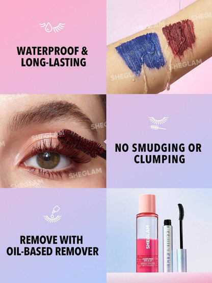 SHEGLAM Double Impact Waterproof Volume & Length Mascara | Colorful Dual-Head, 3 Shades