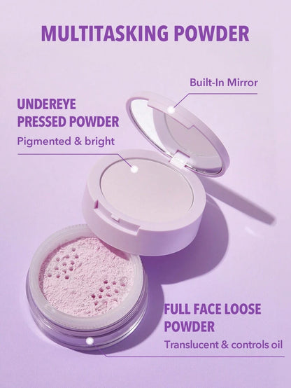 SHEGLAM 2-in-1 Pink Setting Powder Duo – Brightening Under Eye & Face Powder