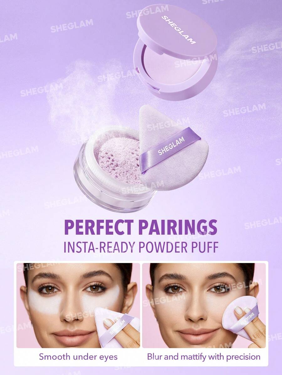 SHEGLAM 2-in-1 Pink Setting Powder Duo – Brightening Under Eye & Face Powder