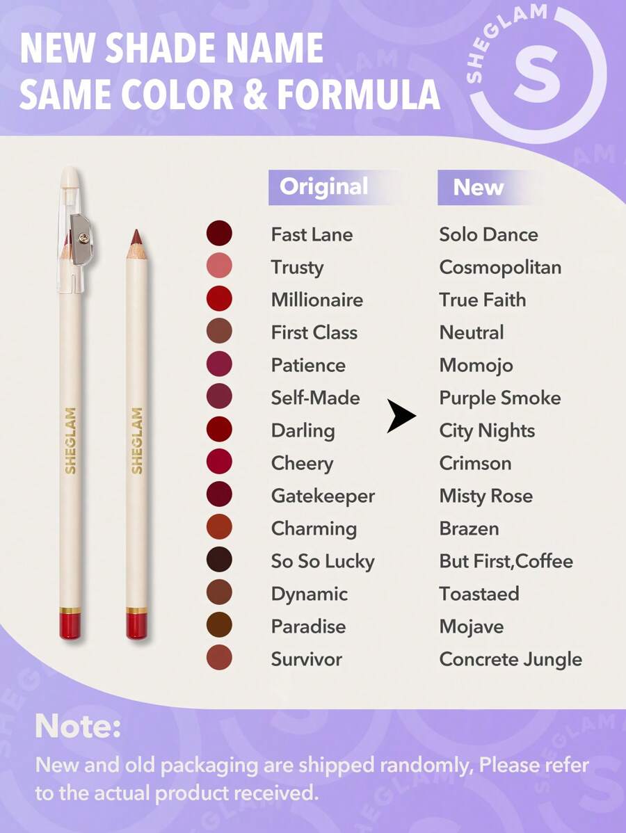 SHEGLAM Lip Facts Lip Liner - Brazen | High-Pigment Creamy Matte Contour Pencil