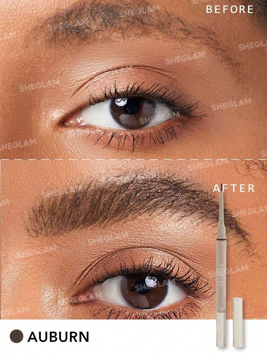 SHEGLAM Brows On Demand 2-In-1 Eyebrow Pen - Chocolate | Waterproof Liquid & Pencil Duo
