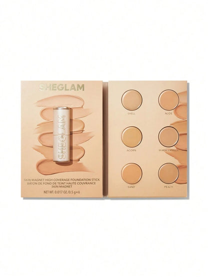 SHEGLAM Skin Magnet High Coverage Foundation Stick - Light Medium | Long-Lasting & Poreless Finish