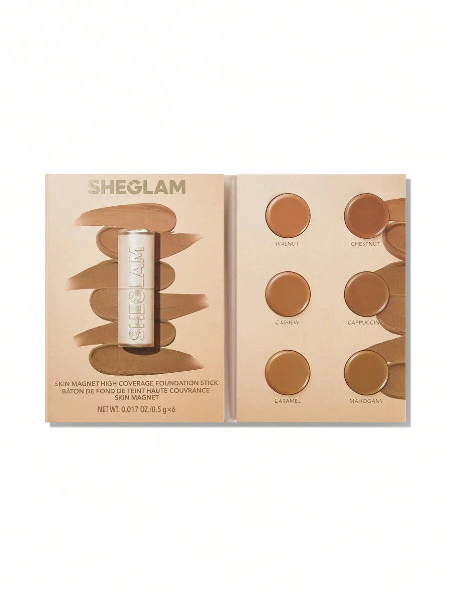 SHEGLAM Skin Magnet High Coverage Foundation Stick - Light Medium | Long-Lasting & Poreless Finish