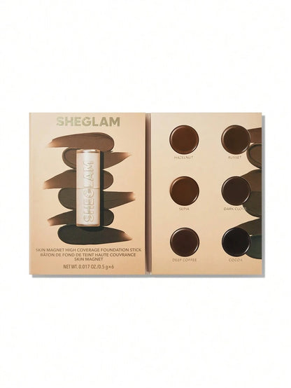 SHEGLAM Skin Magnet High Coverage Foundation Stick - Light Medium | Long-Lasting & Poreless Finish