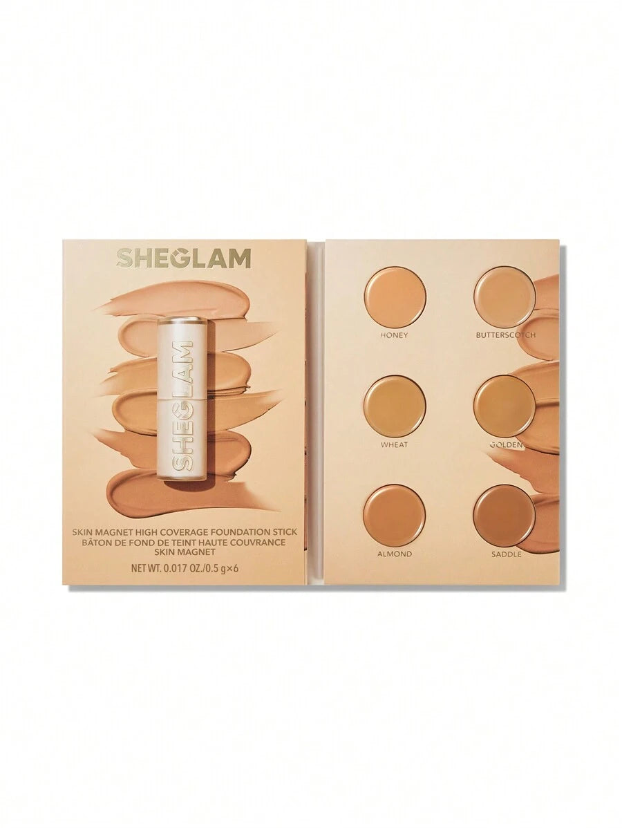 SHEGLAM Skin Magnet High Coverage Foundation Stick - Light Medium | Long-Lasting & Poreless Finish