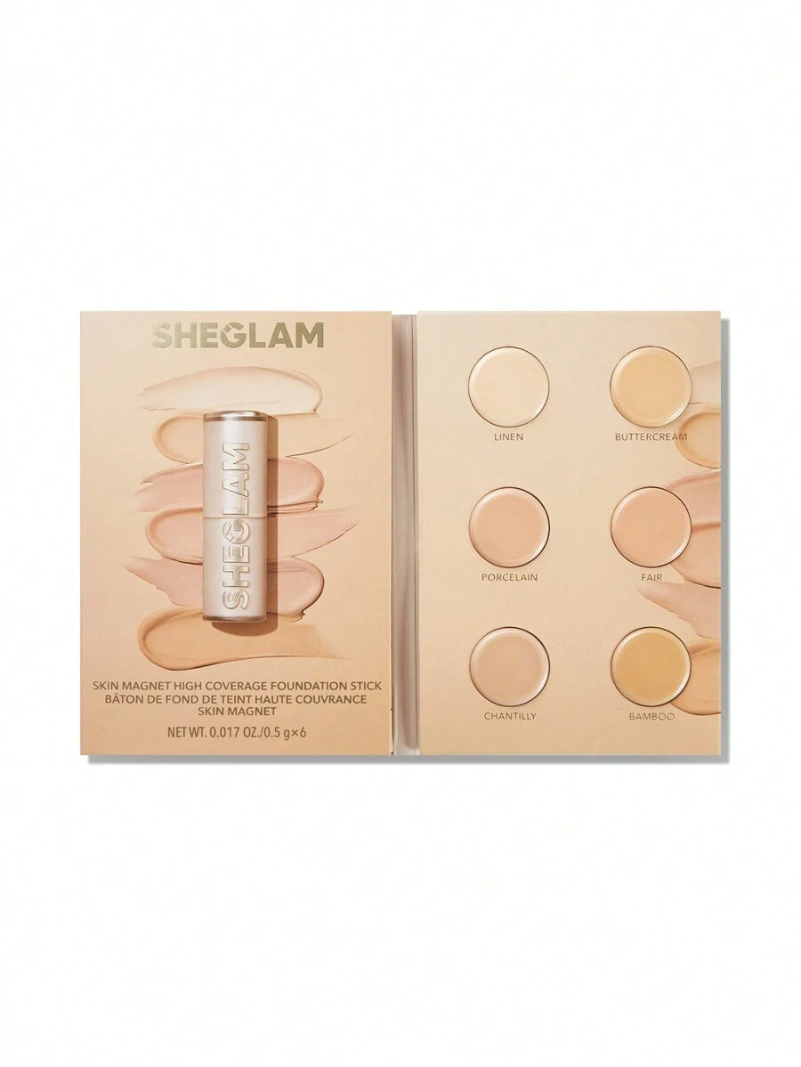 SHEGLAM Skin Magnet High Coverage Foundation Stick - Light Medium | Long-Lasting & Poreless Finish