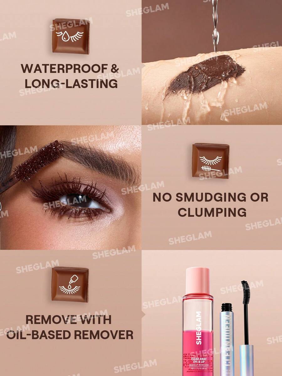 SHEGLAM Double Impact Waterproof Volume & Length Mascara | Colorful Dual-Head, 3 Shades