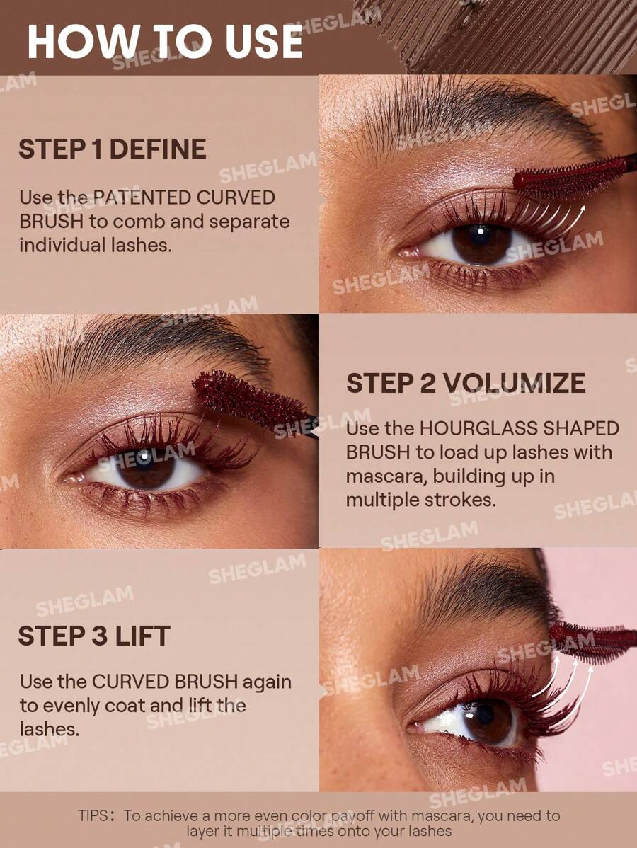 SHEGLAM Double Impact Waterproof Volume & Length Mascara | Colorful Dual-Head, 3 Shades