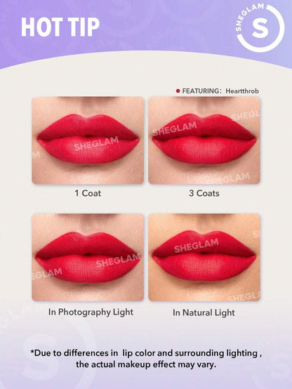 SHEGLAM Matte Allure Liquid Lipstick | Long-Lasting Velvety Matte, 20 Shades
