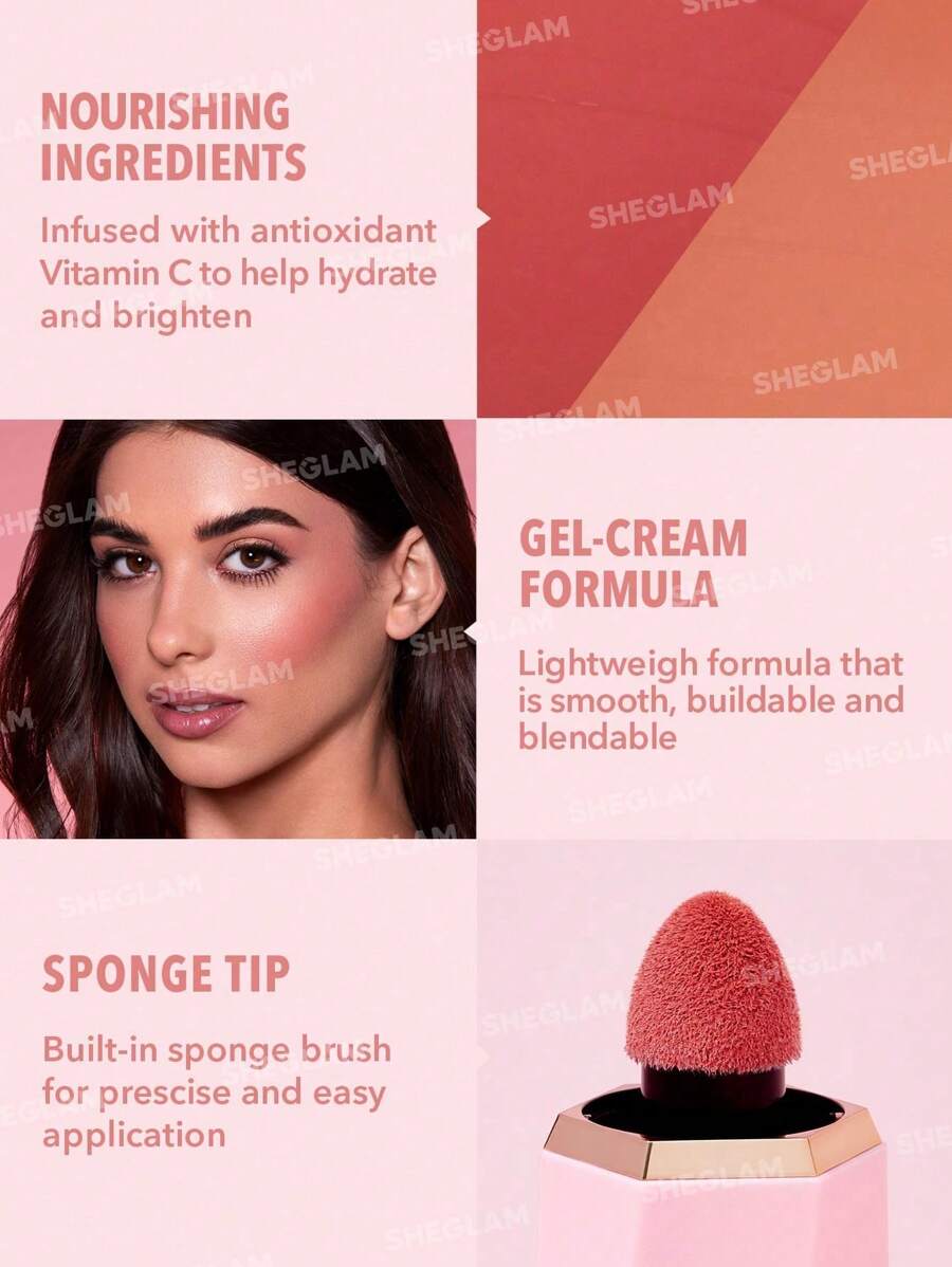 SHEGLAM Matte Liquid Blush – Long-Lasting Rose Pink Brown Gel Cream Blusher