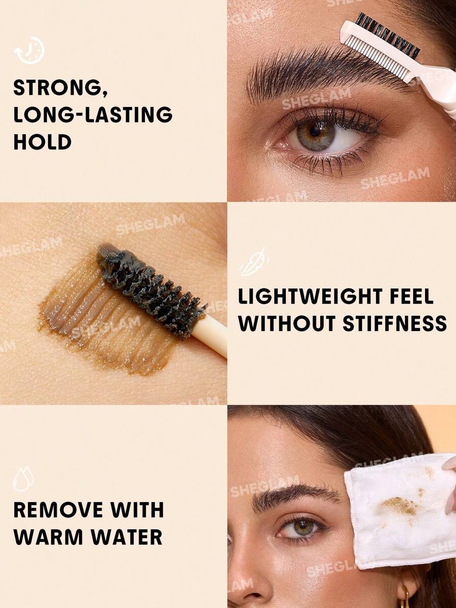 SHEGLAM Laminating Brow Gel – Long-Lasting Brow Pomade for Lifted Brows