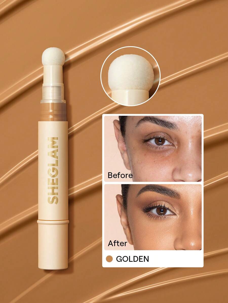 SHEGLAM Complexion Boost Concealer - Buttercream | Matte Liquid Concealer with Sponge Head Applicator