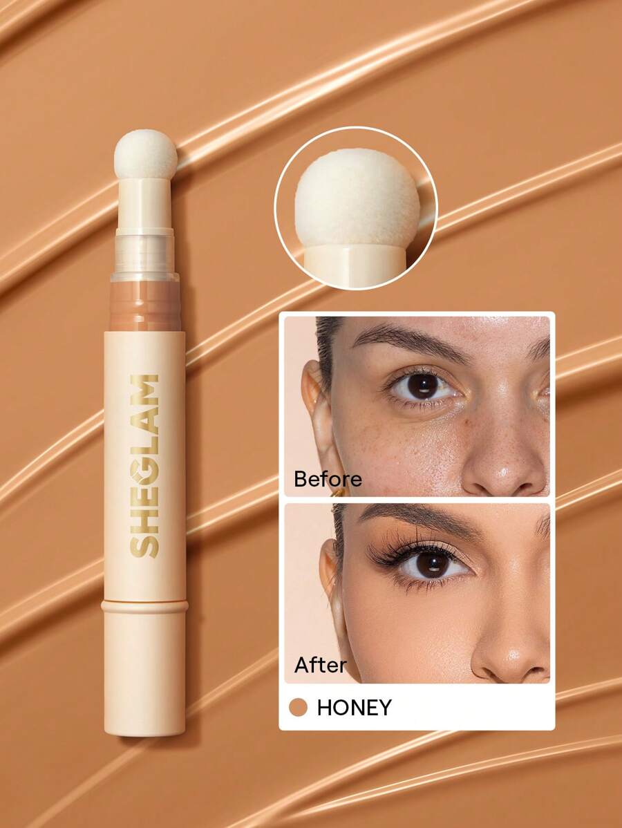 SHEGLAM Complexion Boost Concealer - Buttercream | Matte Liquid Concealer with Sponge Head Applicator