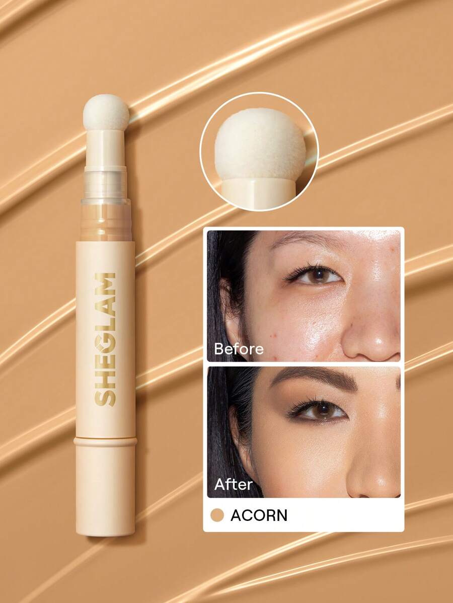 SHEGLAM Complexion Boost Concealer - Buttercream | Matte Liquid Concealer with Sponge Head Applicator