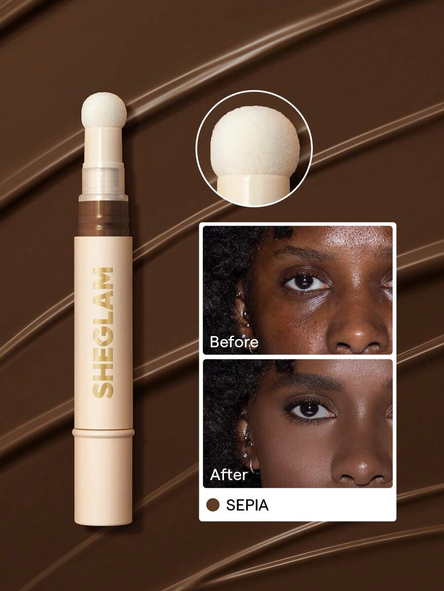 SHEGLAM Complexion Boost Concealer - Buttercream | Matte Liquid Concealer with Sponge Head Applicator