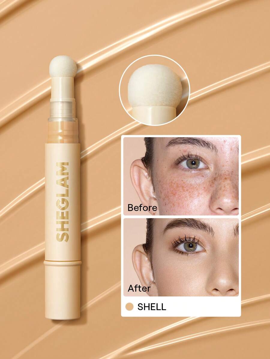 SHEGLAM Complexion Boost Concealer - Buttercream | Matte Liquid Concealer with Sponge Head Applicator