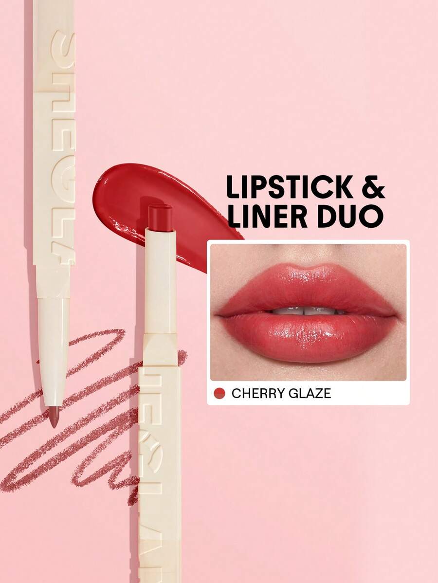 SHEGLAM Tinted Lipstick & Liner Duo – 2-in-1 Glossy Lip Combo