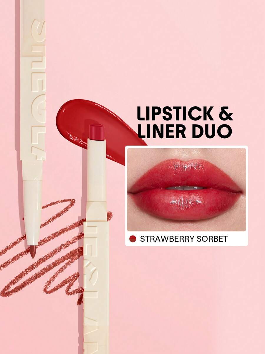 SHEGLAM Tinted Lipstick & Liner Duo – 2-in-1 Glossy Lip Combo