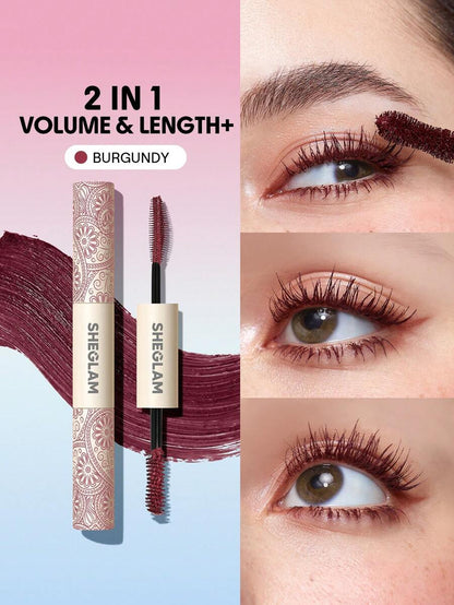 SHEGLAM Waterproof Volume & Length Mascara – Colorful Double-Head Lash Makeup