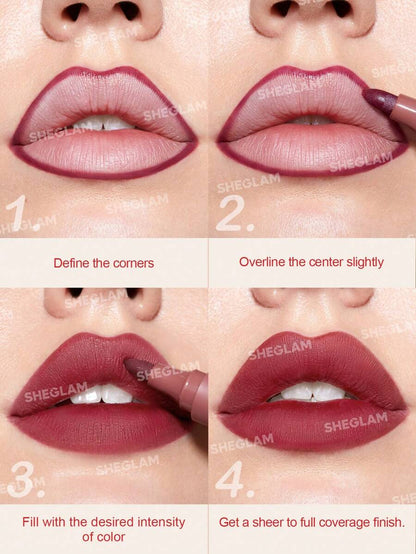SHEGLAM Love Stained Lip Tint Marker - It Girl | Long-Lasting Matte Wine Lip Stain Pen