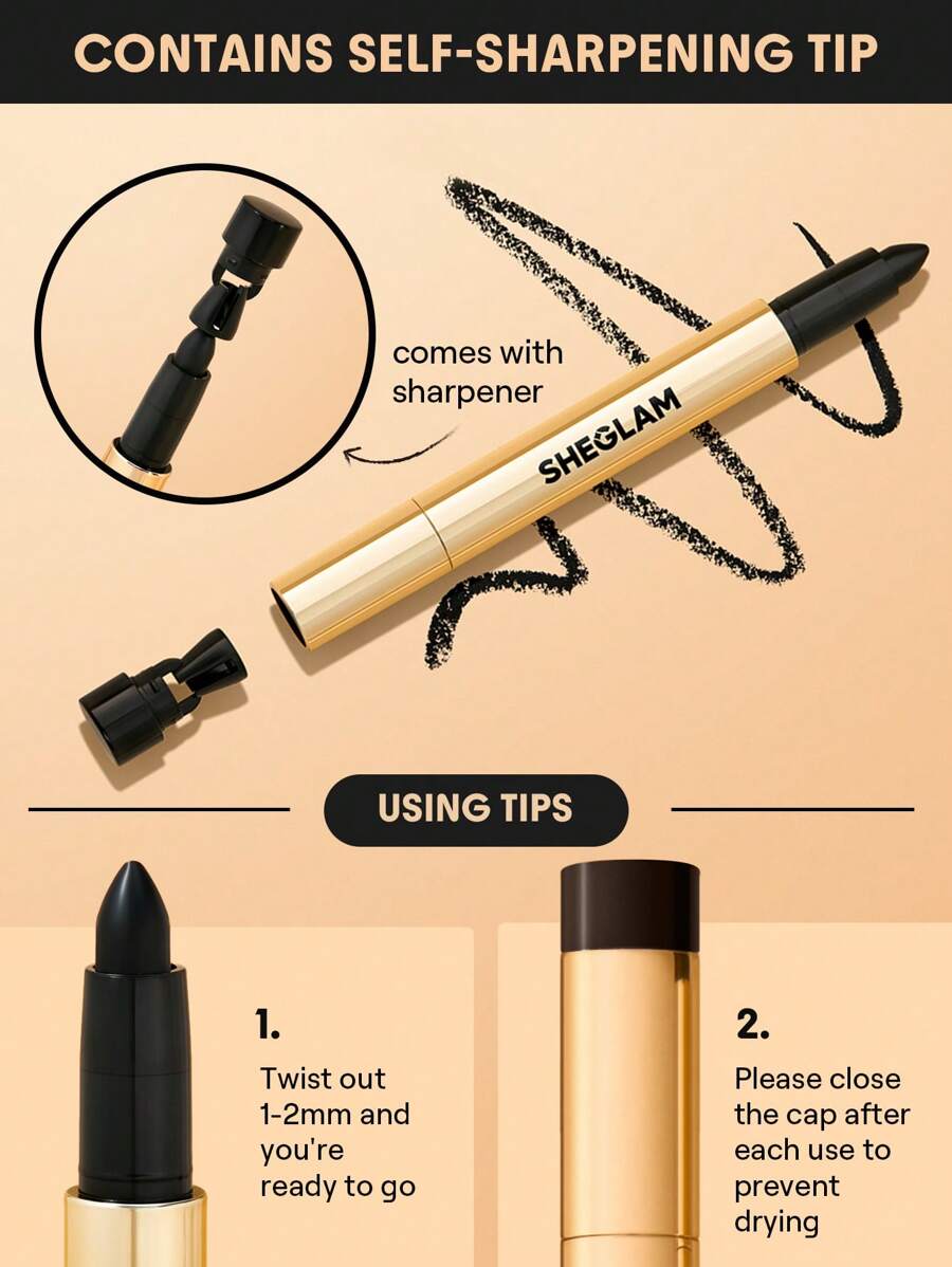 SHEGLAM Matte Eyeliner Pencil – Smudge-Proof Long-Lasting Eye Makeup