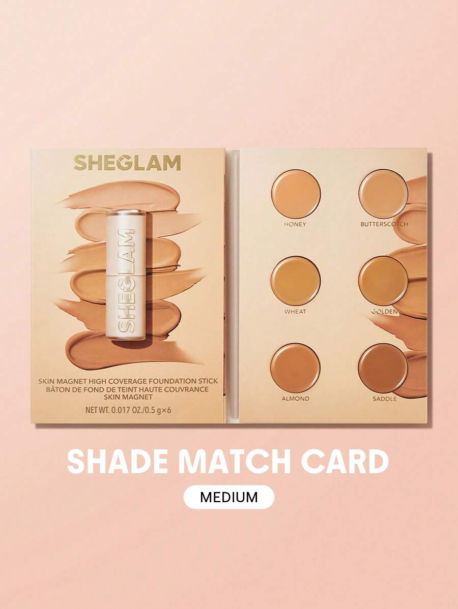 SHEGLAM Skin Magnet High Coverage Foundation Stick - Light Medium | Long-Lasting & Poreless Finish