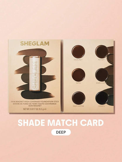 SHEGLAM Skin Magnet High Coverage Foundation Stick - Light Medium | Long-Lasting & Poreless Finish