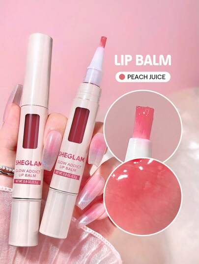 SHEGLAM Glow Addict Lip Balm - Peach Juice | High-Shine Moisturizing Lip Gloss