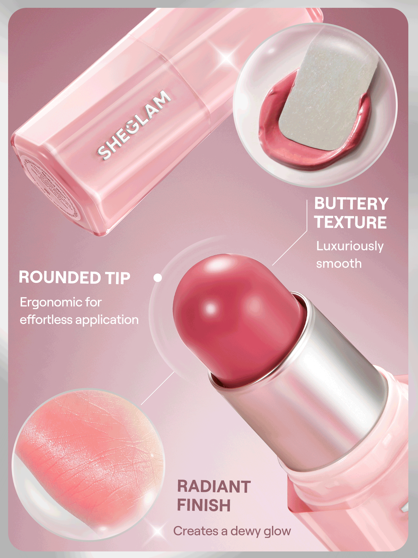 SHEGLAM Buttery Blush Stick – Cream Blush for Soft Natural Cheeks