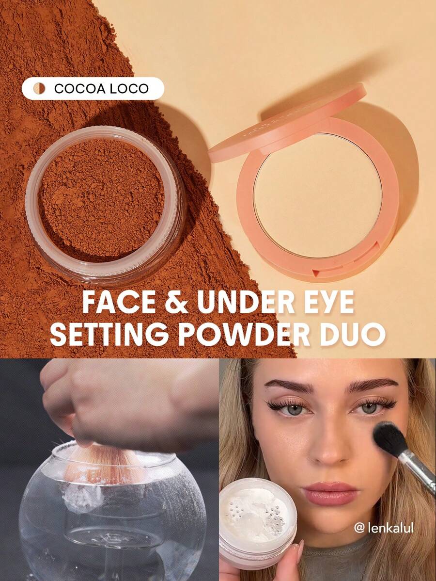 SHEGLAM 2-in-1 Pink Setting Powder Duo – Brightening Under Eye & Face Powder