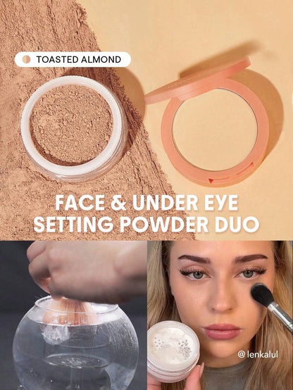 SHEGLAM 2-in-1 Pink Setting Powder Duo – Brightening Under Eye & Face Powder