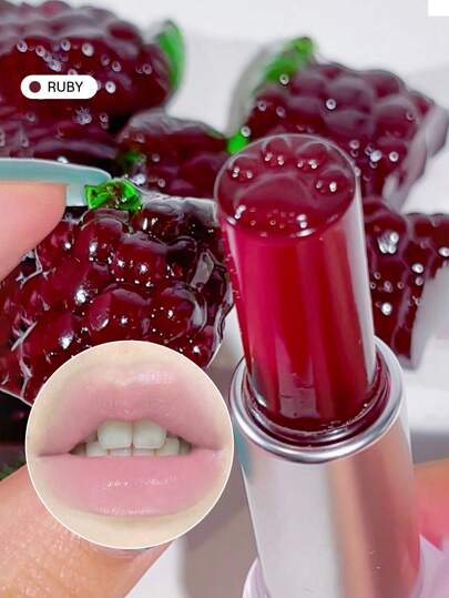 SHEGLAM Mello Jello Nourishing Lip Balm - Ruby | Sheer Muted Plum Lip Care & Primer