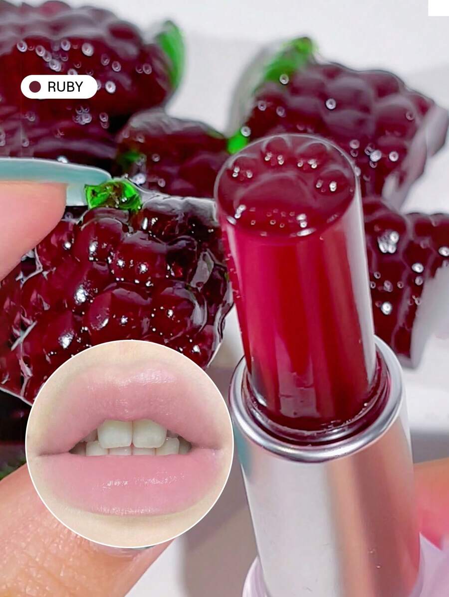 SHEGLAM Mello Jello Nourishing Lip Balm - Ruby | Sheer Muted Plum Lip Care & Primer