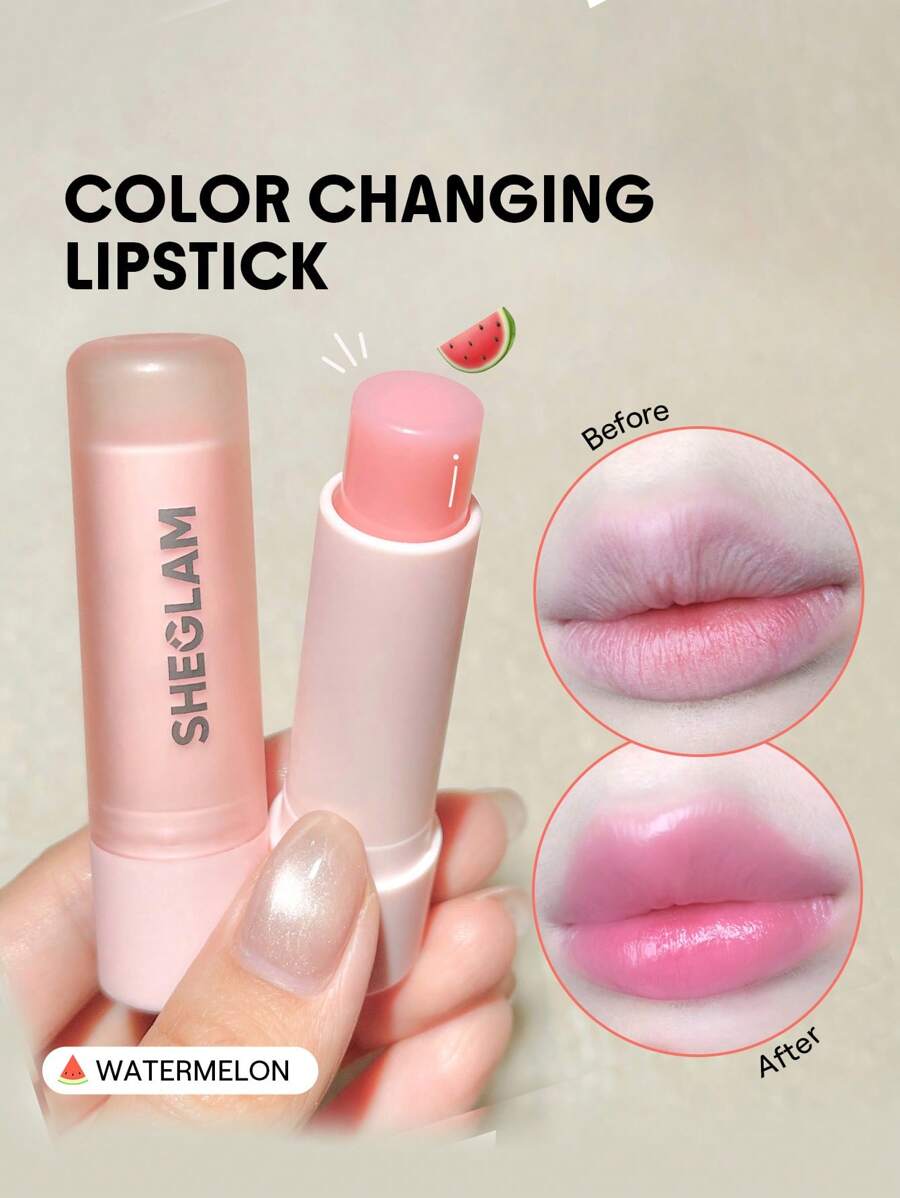 SHEGLAM Pout Phresh Color Changing Lipstick - Watermelon | pH-Reactive Moisturizing Lip Balm