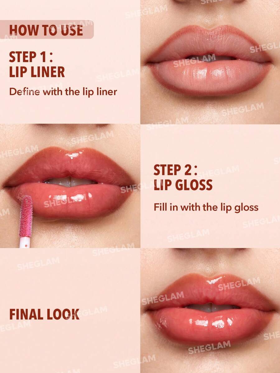 SHEGLAM Lip Rules Liner & Gloss Pen - Play Fair | 2-In-1 High-Pigment Moisturizing Lip Combo