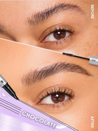 SHEGLAM Real Flow Laminating Brow Pen | Eyebrow Pomade Dual-Tip Pen, 5 Shades