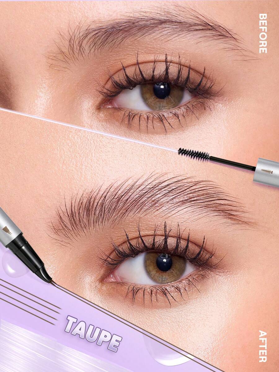 SHEGLAM Real Flow Laminating Brow Pen | Eyebrow Pomade Dual-Tip Pen, 5 Shades