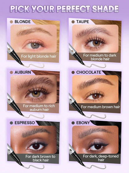 SHEGLAM Real Flow Laminating Brow Pen | Eyebrow Pomade Dual-Tip Pen, 5 Shades