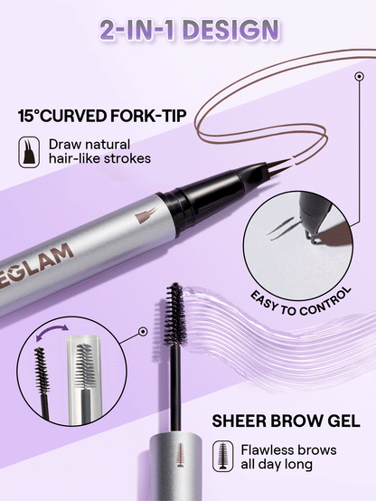 SHEGLAM Real Flow Laminating Brow Pen | Eyebrow Pomade Dual-Tip Pen, 5 Shades