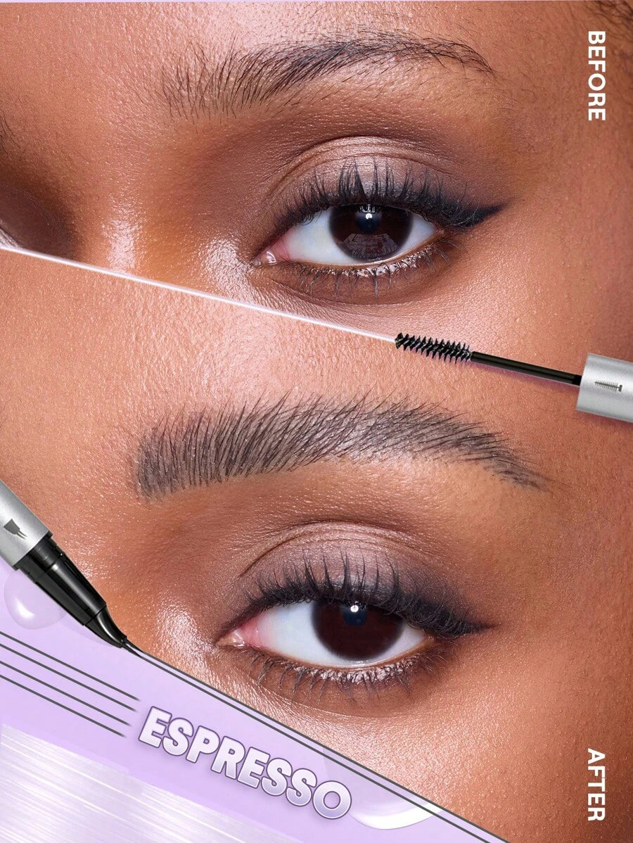 SHEGLAM Real Flow Laminating Brow Pen | Eyebrow Pomade Dual-Tip Pen, 5 Shades