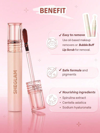 SHEGLAM Fall In Line Peel-Off Lip Liner Stain - Pinky Promise | Long-Lasting Tattoo Effect