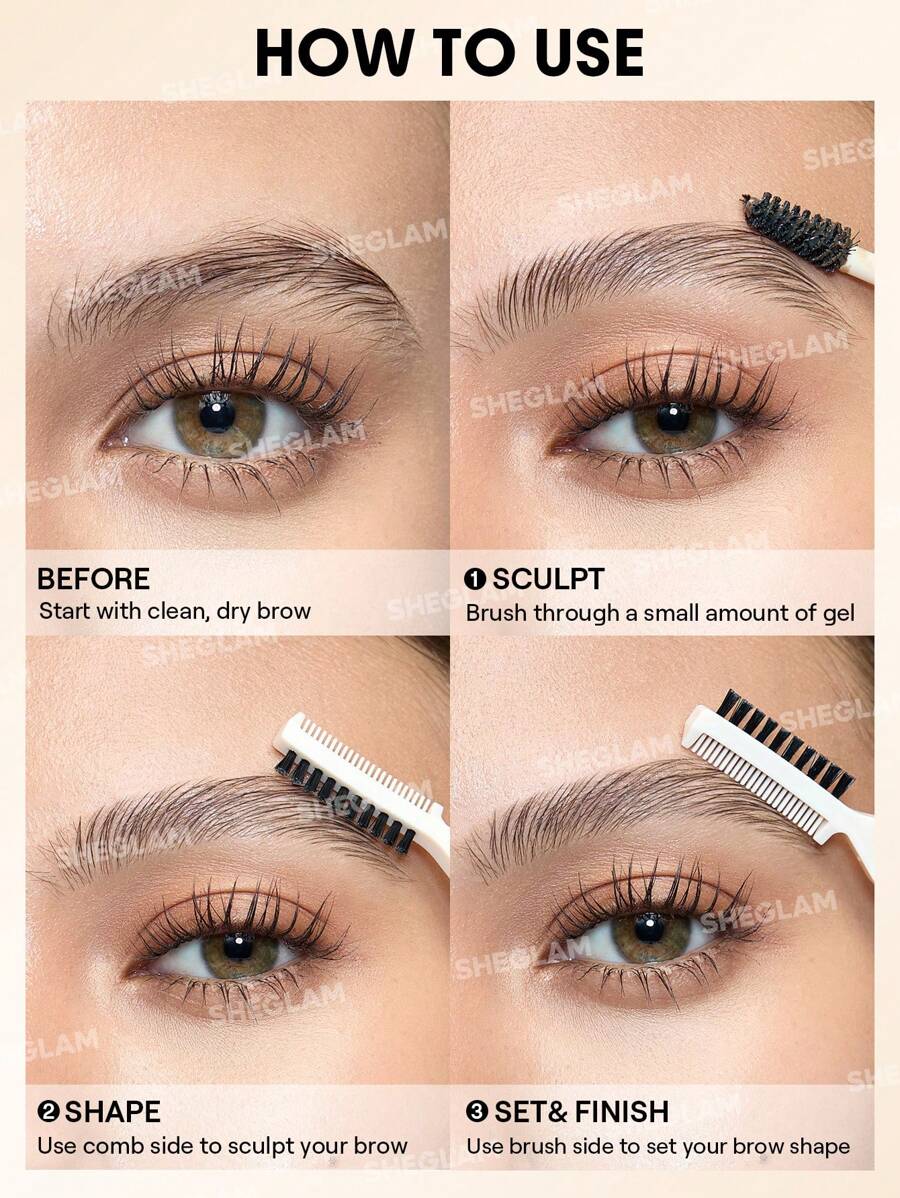 SHEGLAM Laminating Brow Gel – Long-Lasting Brow Pomade for Lifted Brows