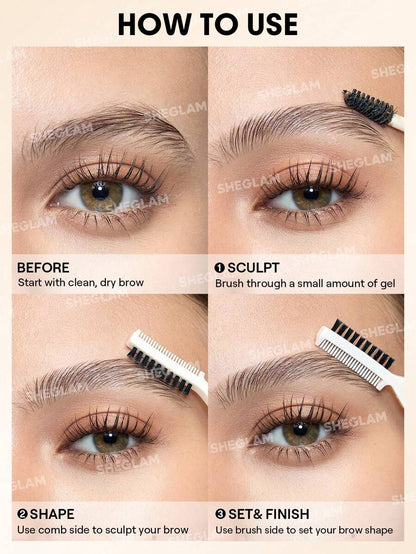 SHEGLAM Long-Lasting Brow Gel – Non-Greasy Eyebrow Shaping Gel
