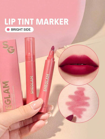 SHEGLAM Love Stained Lip Tint Marker - It Girl | Long-Lasting Matte Wine Lip Stain Pen